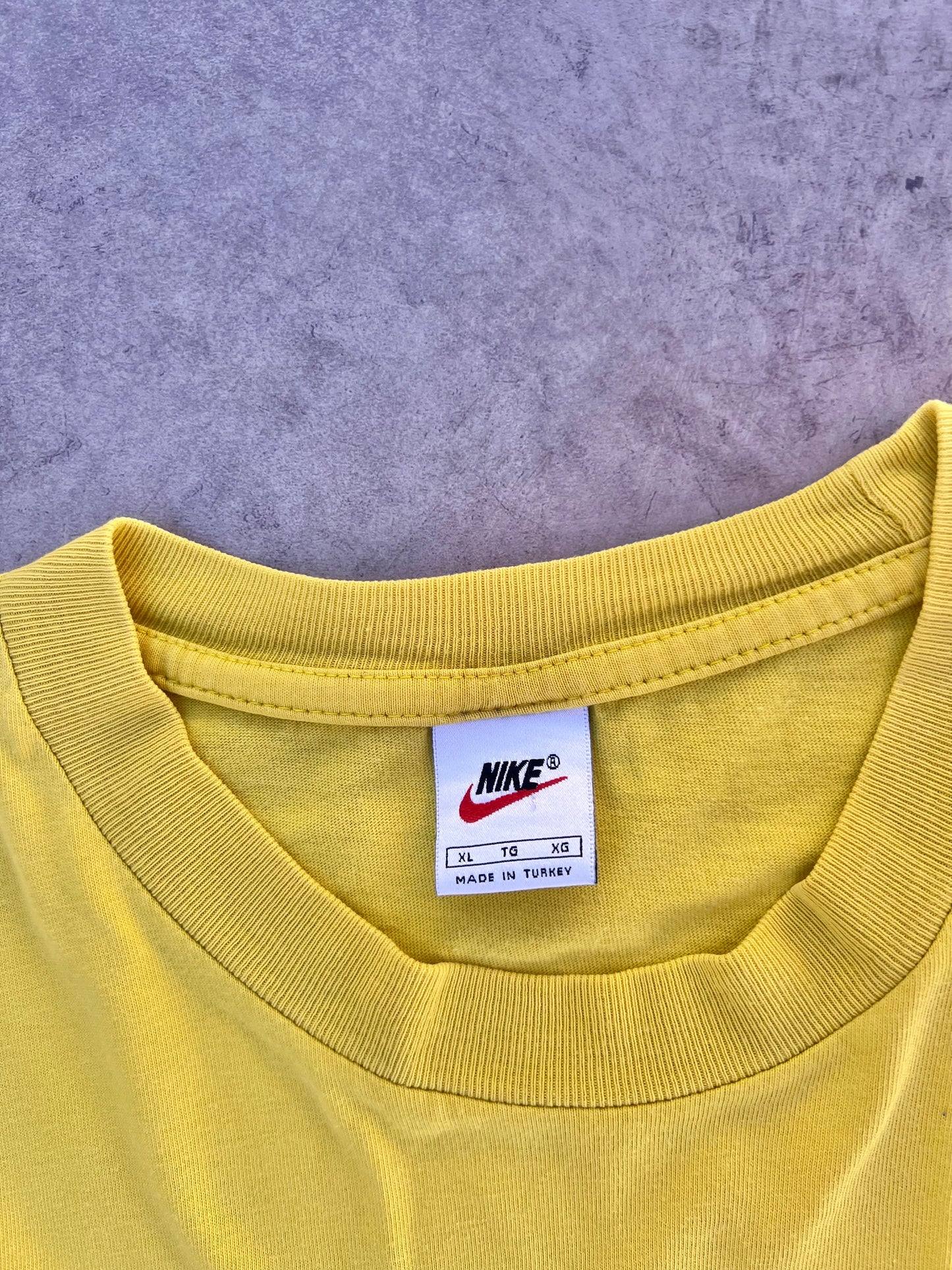 Vintage Nike Mustard Swoosh Tee (XL)