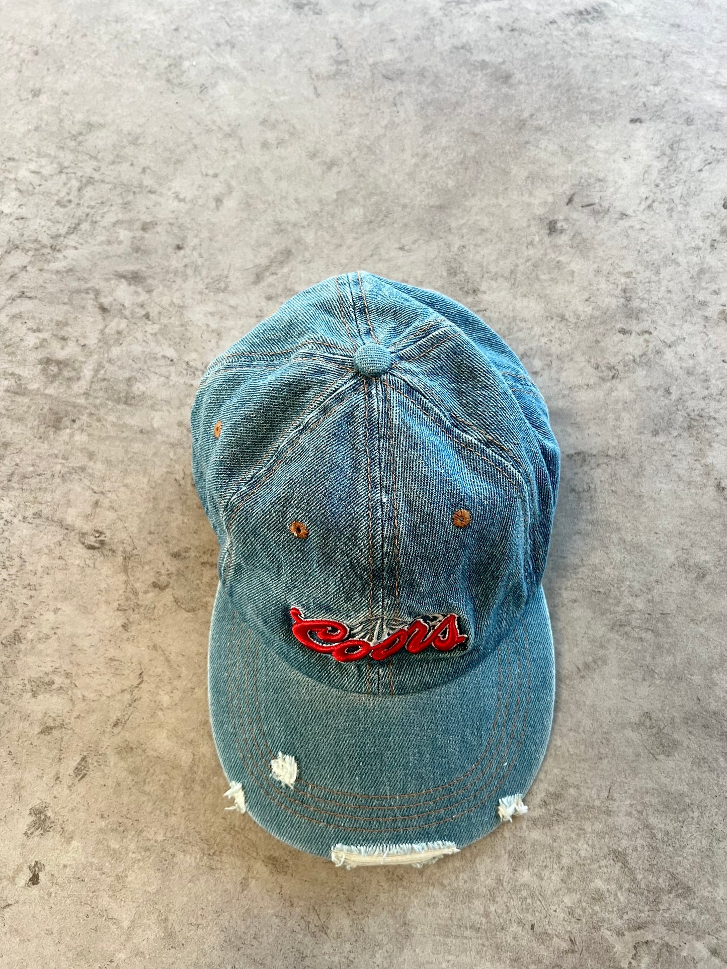 Vintage Coors Denim Distressed Beer Hat