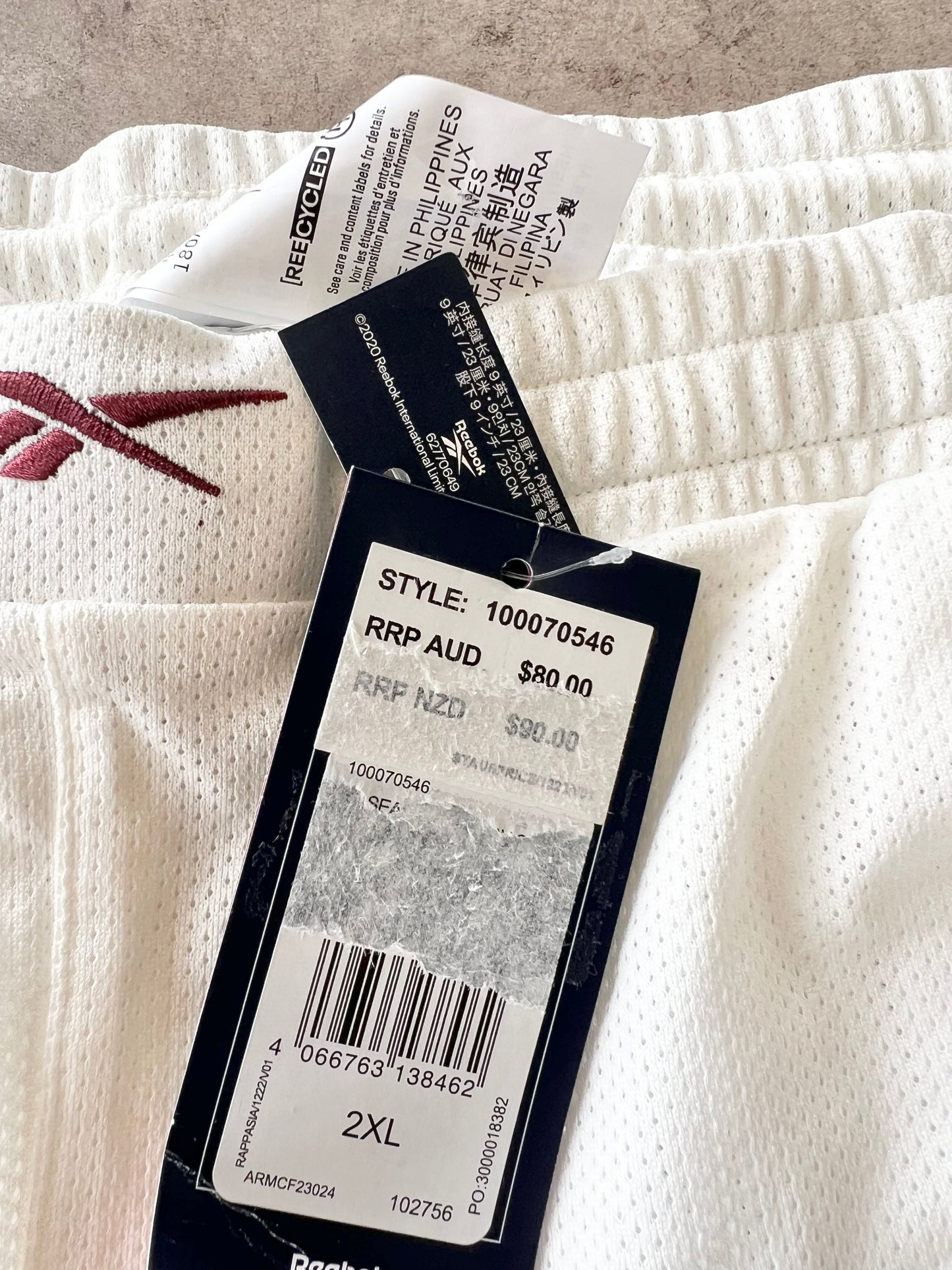 Reebok White Basket Ball Shorts (40")