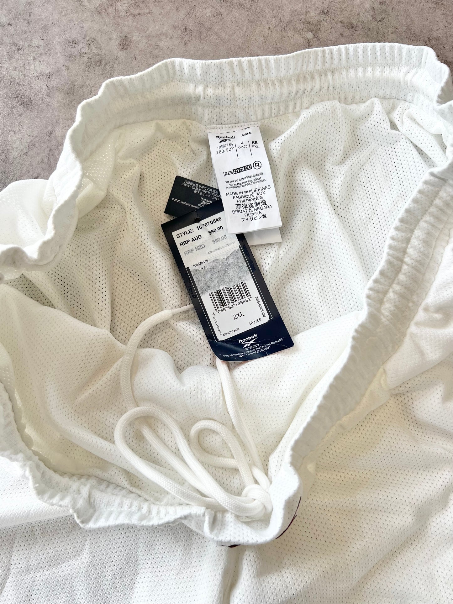 Reebok White Basket Ball Shorts (40")