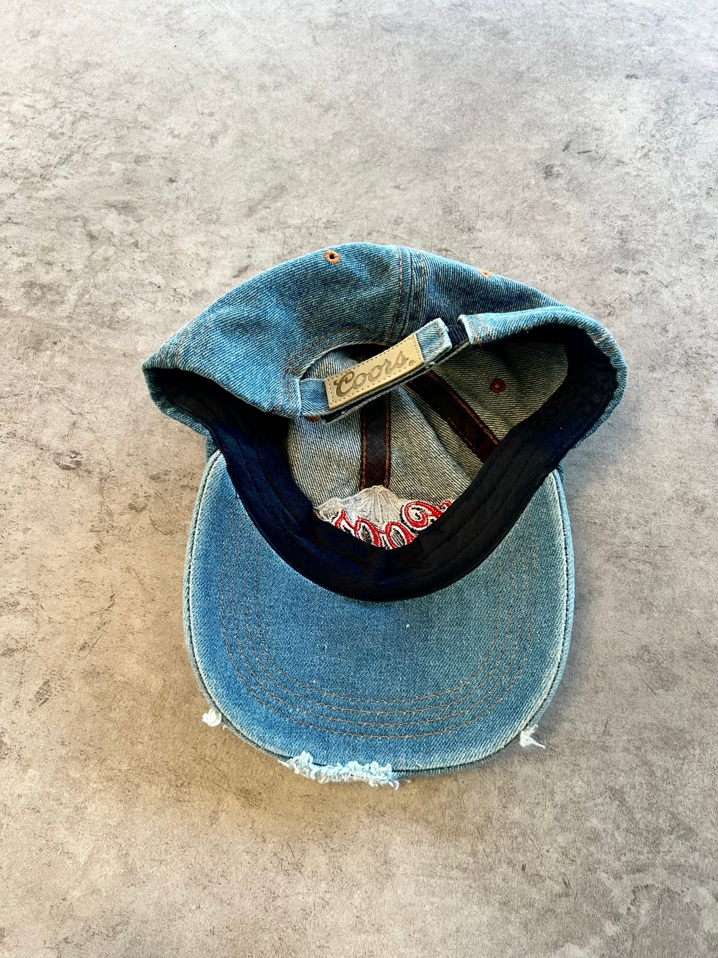 Vintage Coors Denim Distressed Beer Hat