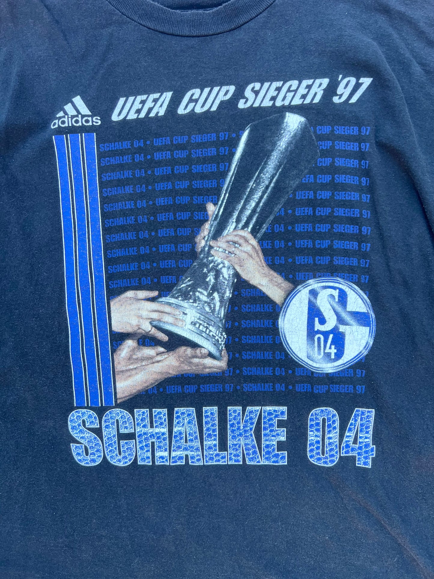 Vintage Adidas Schalke 04 UEFA Cup Sieger 1997 Tee (XL)