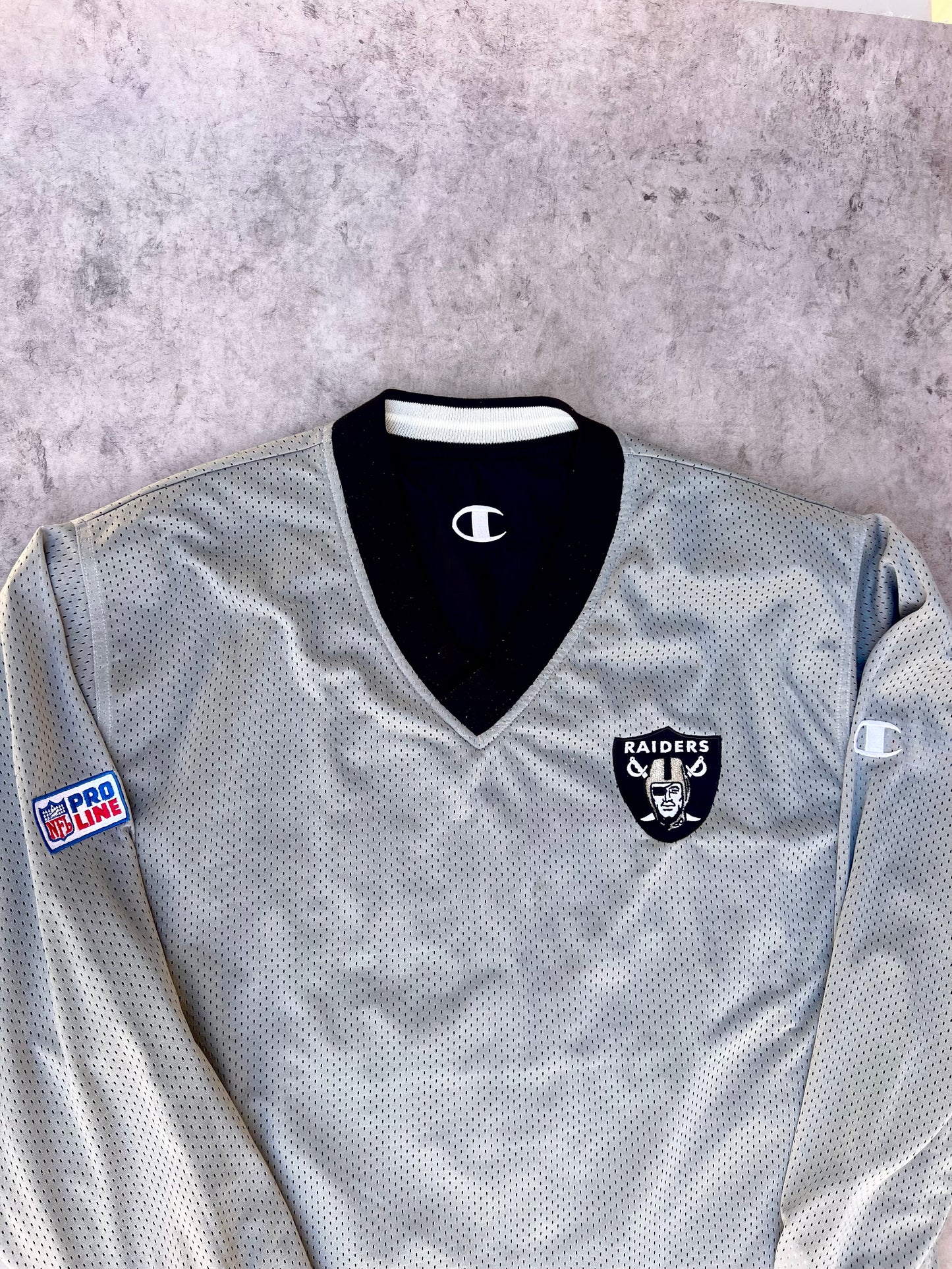 Vintage Oakland Raiders Reversible Pro Line Champion Pullover (XL)