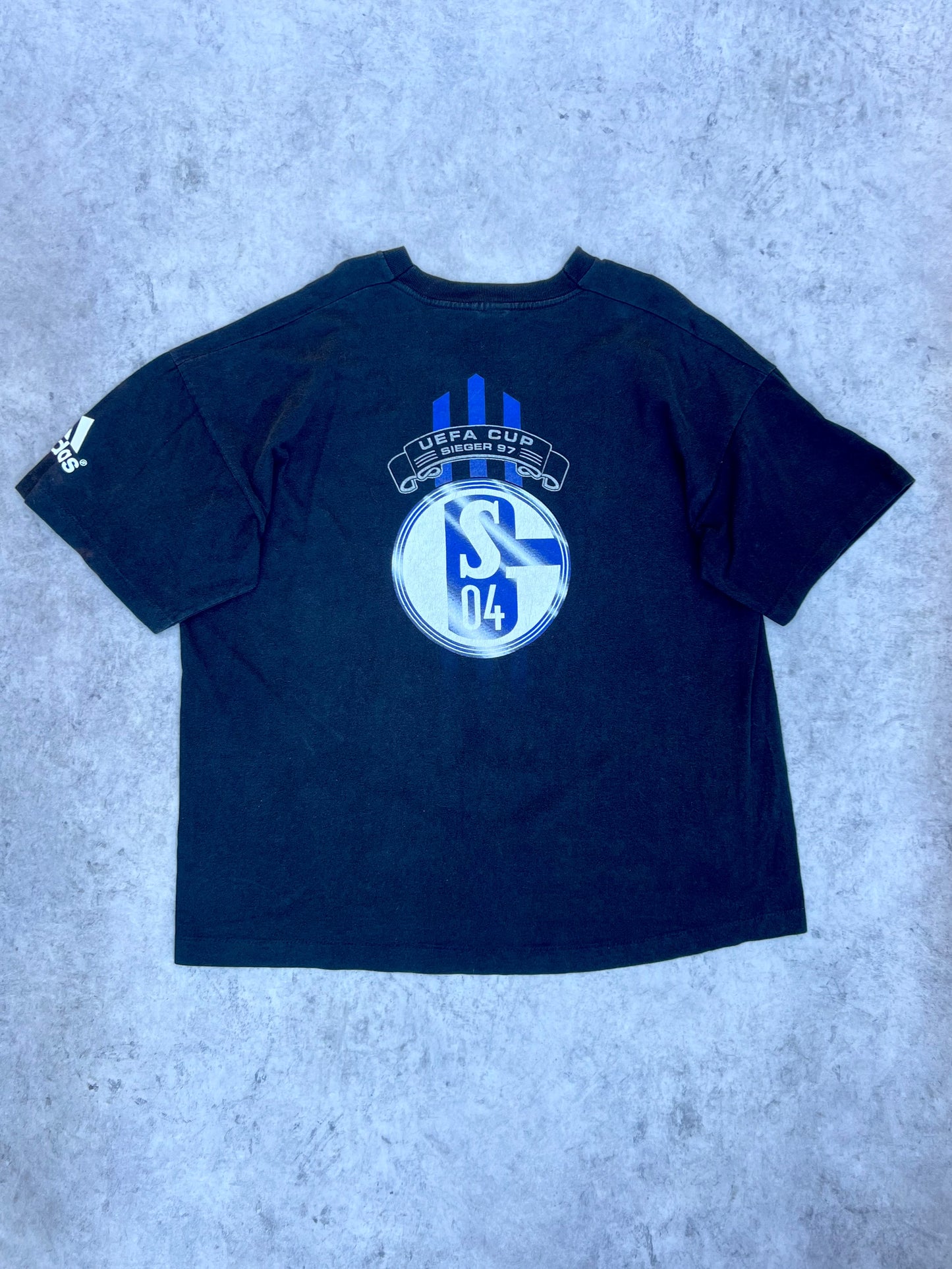 Vintage Adidas Schalke 04 UEFA Cup Sieger 1997 Tee (XL)