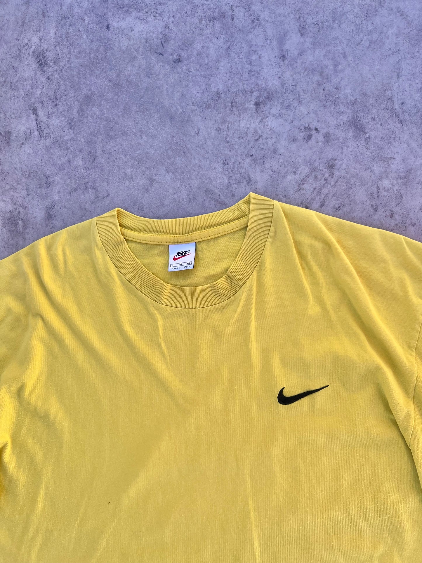 Vintage Nike Mustard Swoosh Tee (XL)