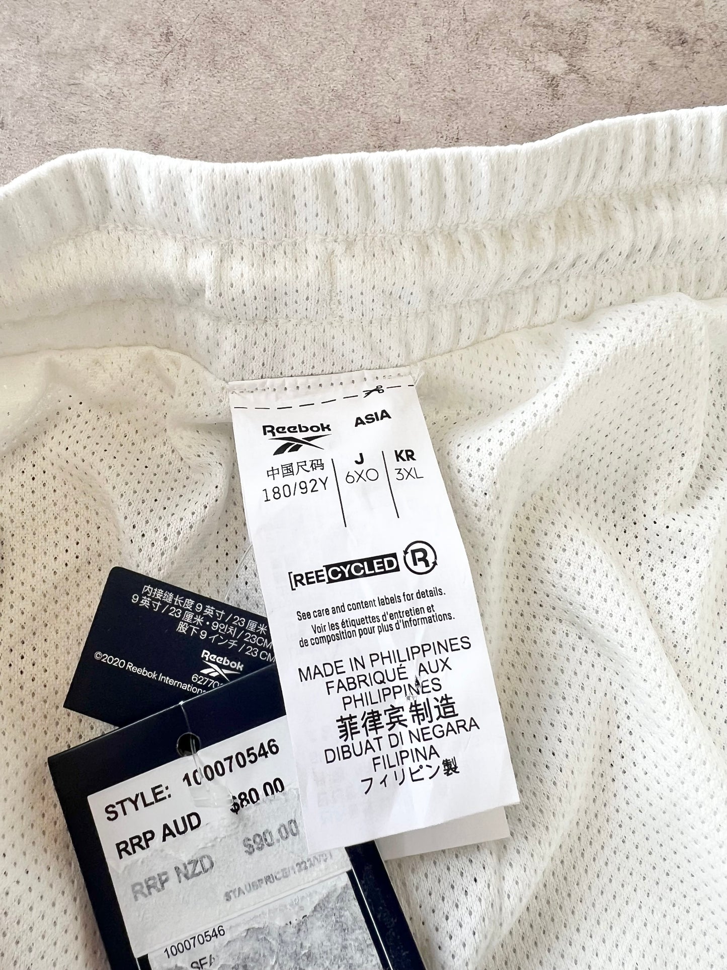 Reebok White Basket Ball Shorts (40")