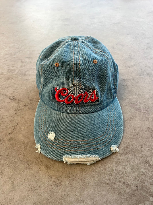 Vintage Coors Denim Distressed Beer Hat