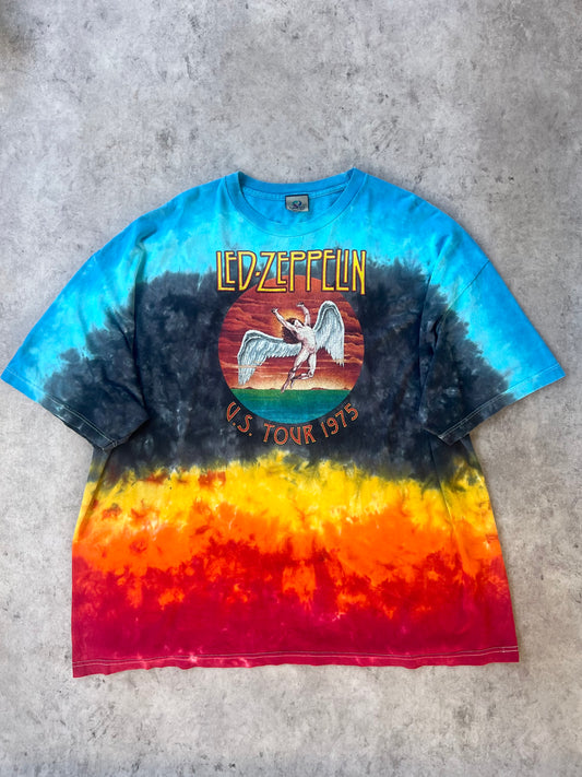 90'S Led-Zeppelin U.S Tour 1975 Tie-Dye Tee (4XL)